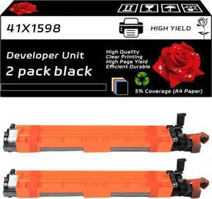 41X1598 Developer Unit Compatible for Lexmark CX923dxe CX924dte CX924dxe XC9235 XC9245 XC9255 XC9265 Printers, with Chip, High Yield 300000 Pages, Clear Printing (2 Pack Black)