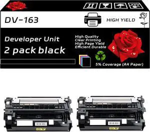 DV-163 Developer Unit Compatible for Kyocera ECOSYS Mita FS-1120D FS-1120DN FS-P2035d Printers, with Chip, High Yield 60000 Pages, Clear Printing (2-Pack Black) DV-163 Developer Unit Compatible for Kyocera ECOSYS Mita FS-1120D FS-1120DN FS-P2035d Printers, with Chip, High Yield 60000 Pages, Clear Printing (2-Pack Black)