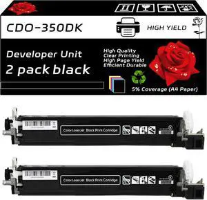 CDO-350DK Developer Unit Compatible for Pantum CP2510DN CM7115DN CM7000FDN Printers, with Chip, High Yield 30000 Pages, Clear Printing (2 Pack Black)