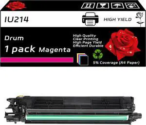IU214 Drum Unit+Developer Unit+Carrier Compatible for Konica Minolta bizhub C227 bizhub C287 Printers, with Chip, High Yield 44000 Pages, Clear Printing (1 Pack Magenta)