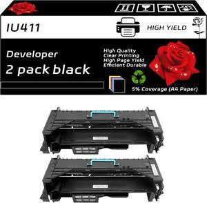 IU411 Developer Unit+Drum Unit Compatible for Konica Minolta Bizhub 223 283 363 423 36 42 Printers, with Chip, High Yield 80000 Pages, Clear Printing (2-Pack Black)