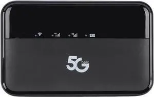 Portable WiFi Hotspot, 5G WiFi6 2.77Gbps Mobile Router with Nano SIM Card Slot, for Travel Supports 32 Devices USB C Power, Black