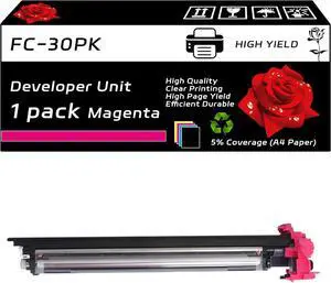 FC-30PK Developer Unit Compatible for Toshiba E-Studio 305CS 305CP 306CS Printers, with Chip, High Yield 80000 Pages, Clear Printing (1 Pack Magenta)