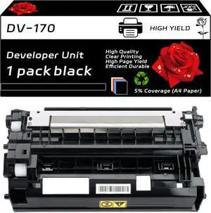 DV-170 Developer Unit Compatible for Kyocera ECOSYS M2035dn M2535dn FS-1035MFP FS-1135MFP Printers, with Chip, High Yield 50000 Pages, Clear Printing (1 Pack Black)