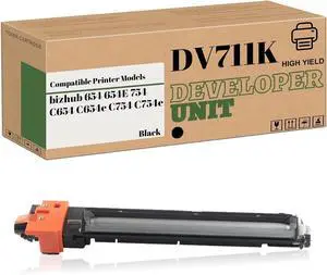 Compatible Black Developer Unit DV-711K Replacement for Konica Minolta A2X203D DV711K , Fit for bizhub 654 654E 754 C654 C654e C754 C754e Printer