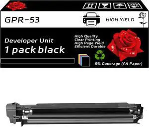 GPR-53 Developer Unit Compatible with Canon imageRUNNER Advance C3325i C3330i C3525i C3530i DX C3720i DX C3725i DX C3730i Printers, High Yield 160000 Pages, Vibrant Colors (Black)