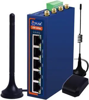 Dual Qualcomm Industrial Cellular Router 5*Ethernet+RS232+RS485 4G LTE Router Sim Card Modem WiFi Router USR-G806p