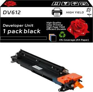 DV612 Developer Unit Compatible with Konica Minolta bizhub 552 652 C452 C552 C552DS C652 C652DS Printers, High Yield 1240000 Pages, Vibrant Colors (Black)