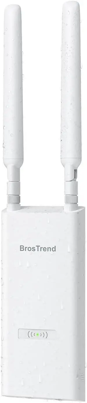 BrosTrend AC1200 Outdoor Access Point Long Range, IP65 Weatherproof Gigabit WiFi Access Point, Dual Band 5GHz + 2.4G, PoE Powered, with Passive PoE Injector, Universal Compatible, WAP for Yard Farm RV