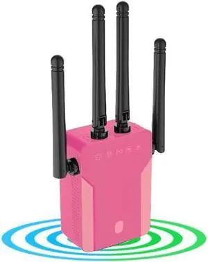 WiFi to Ethernet Adapter Wireless Bridge - AC1200 5G/2.4G Dual Band Wireless Ethernet Adapter LAN Rj45 Port Convert Wired Device to WiFi to Wired ethernet for Printer (Pink)