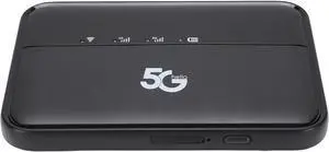 5G Mobile Hotspot WiFi6 Travel with Nano SIM Card Slot Support 32 Devices 10000mAh Battery Black, Portable WiFi for Travel