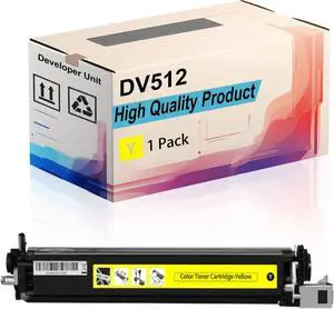 DV512 Developer Unit Compatible for Konica Minolta bizhub C364e C454 C454e C554 C554e Printers, High Yield 500000 Pages, Print More Pages (1 Pack Yellow)