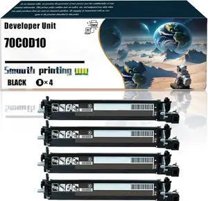 Replacement Parts Developer Unit 70C0D10 Compatible with Lexmark CS410n CS417dn CS510de CS510dte CS517de CX517de Printers, Contains Chip and Clear Printing (4 Pack Black)
