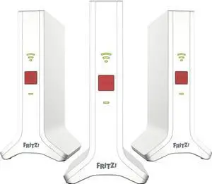 Fritz! Mesh Set 4200 Set of 3 (3 x Fritz!Repeater, ideal for Internet Router or Fiber Modem (ONT), WLAN coverage for 5-7 rooms, triband Wi-Fi 6 with up to 4200 Mbps, German language version)