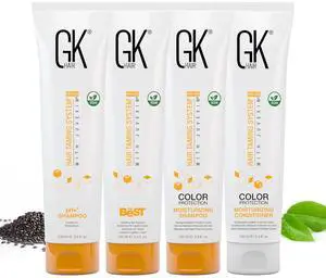 GK HAIR Global Keratin The Best Smoothing Keratin Treatment Kit (3.4 Fl Oz/100ml) Professional Brazilian Complex Blowout Straightening For Silky Smooth & Frizzy Hair
