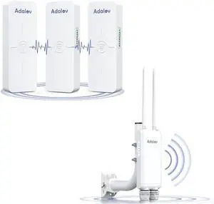CPE881 3 Pack Wireless Bridges, Point to Point Gigabit WiFi Bridge with 2 1Gbs LAN Ports+Adalov Outdoor Wi-Fi Access Point with Bracket Mount, 1200Mbps Long Range WiFi Extender, Dual Band