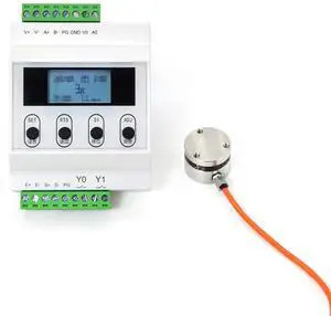 Load Cell with Amplifier Readout Display Sensor Transmitter Test Compression Force Weight Pressure Modifiable Display Unit English Interface Output RS-485 0-5V 0-10V 4-20mA (0-200KG with Amplifier)