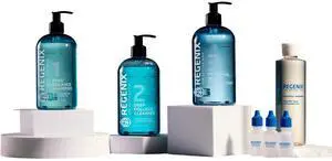 Regenix Starter Kit to Treat Hair Loss 30 Day Supply, Shampoo + Deep Follicle Cleanser + Essential Scalp Protectant + Treatment Vials, Free Hair Microanalysis
