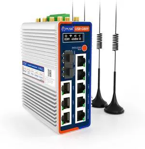 Gigabit Edge Router Qualcomm Dual-Band 4G WiFi6 Python OLED DIY Display Screen Industrial Cellular Router USR-G809s-G