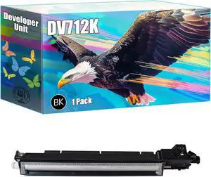 DV712K Developer Unit Compatible for Konica Minolta bizhub C659 bizhub C759 Printers, High Yield 120000 Pages, Bright Colors Clear Printing (1 Pack Black)