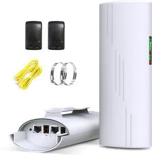 CPE820A Long Range Wireless Bridge - 1.86 Mile (3KM) Outdoor Point to Point | 900Mbps 5.8GHz for Farm, Barn, Rural Internet | Weatherproof & Easy Setup