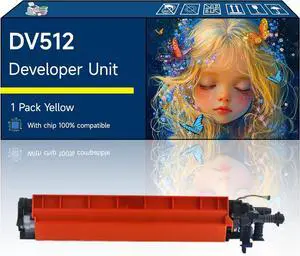 DV512 Developer Unit Compatible with Konica Minolta bizhub C284e C364 C364e C454 C454e C554 Printers (1 Pack Yellow)