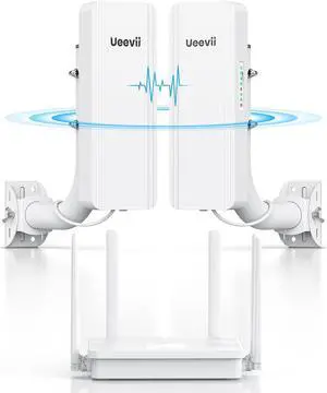 UeeVii Wireless Bridge Point to Point Outdoor, WR3000K WiFi Router Kit with 2-Pack WiFi Bridge Bracket Mount