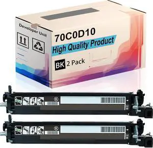 70C0D10 Developer Unit Compatible for Lexmark CS410n CS417dn CS510de CS510dte CS517de CX517de Printers, High Yield 40000 Pages, Print More Pages (2 Pack Black)