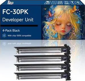 FC-30PK Developer Unit Compatible with Toshiba E-Studio 305CS 305CP 306CS Printers, High-Yield Vibrant Colors, Sharp Text, Easy Installation, Perfect for Home & Office Use (4 Pack Black)