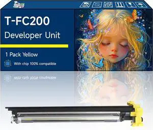 T-FC200 Developer Unit Compatible with Toshiba E Studio 2000AC 2500AC Printers, High-Yield Vibrant Colors, Sharp Text, Easy Installation, Perfect for Home & Office Use (1 Pack Yellow)