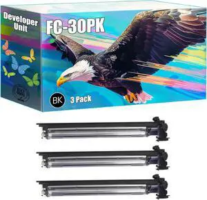 FC-30PK Developer Unit Compatible for Toshiba E-Studio 305CS 305CP 306CS Printers, High Yield 80000 Pages, Bright Colors Clear Printing (3 Pack Black)