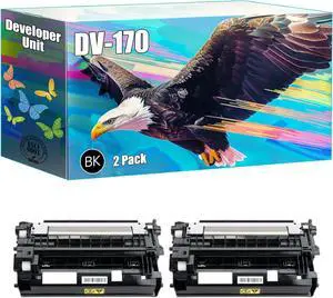 DV-170 Developer Unit Compatible for Kyocera ECOSYS M2035dn M2535dn FS-1035MFP FS-1135MFP Printers, High Yield 50000 Pages, Bright Colors Clear Printing (2-Pack Black)