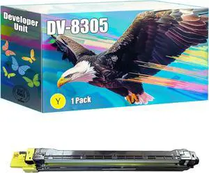 DV-8305 Developer Unit Compatible for Kyocera TASKalfa 3050ci 3051ci 3550ci 3551ci Printers, High Yield 50000 Pages, Bright Colors Clear Printing (1 Pack Yellow)