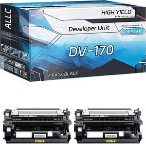 ALLC Compatible for Kyocera DV-170 Developer Unit Work for Kyocera ECOSYS M2035dn M2535dn FS-1035MFP FS-1135MFP Printers, with Chip, High Yield 50000 Pages, Clear Printing (2-Pack Black)