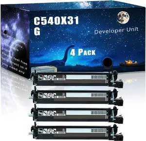 C540X31G Compatible Developer Unit Replacement for Lexmark High Yield Compatible C540N C543DN C544DN C544DTN C544DW Printers, Meet Printing Needs (4 Pack Black)