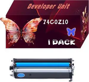 74C0Z10 Developer Unit Compatible for Lexmark C4150 CS720de CS720dte CS725de CS725dte CX725de CX725dhe CX725dthe XC4140 Printers, Print Up to 250000 Pages, Bright Colors (1 Pack Cyan)
