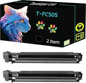 High Yield T-FC505 Developer Unit Compatible for Toshiba E Studio 2505AC 3005AC 3505AC 4505AC 5005AC Printers, Print Clearly (2 Pack Black)