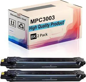MPC3003 Developer Unit Compatible for Ricoh MP C3003 MP C3503 MP C4503 MP C501SP MP C5503 MP C6003 Printers, High Yield 80000 Pages, Print More Pages (2 Pack Black)