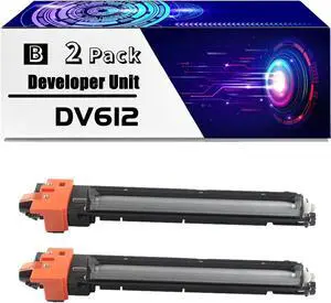 DV612 Developer Unit is Compatible for Konica Minolta bizhub 552 652 C452 C552 C552DS C652 C652DS Printers, High Yield 200000 Pages, with Chip for Long-Lasting Durability (2-Pack Black)