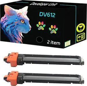High Yield DV612 Developer Unit Compatible for Konica Minolta bizhub 552 652 C452 C552 C552DS C652 C652DS Printers, Print Clearly (2-Pack Black)