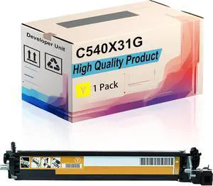 C540X31G Developer Unit Compatible for Lexmark X544DW X544N X546DTN X548DE X548DTE Printers, High Yield 30000 Pages, Print More Pages (1 Pack Yellow)
