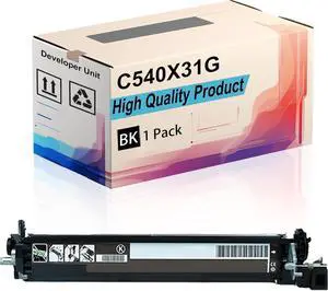 C540X31G Developer Unit Compatible for Lexmark C544N C546DTN X543DN X544DN X544DTN Printers, High Yield 30000 Pages, Print More Pages (1 Pack Black)