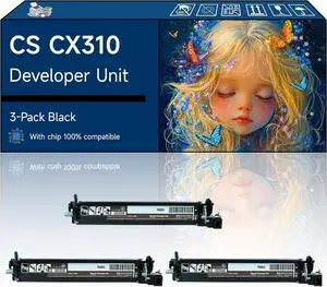 CS CX310 Developer Unit Compatible with Lexmark CS310dn CS310n CS317dn CS410dtn CS410n CS417dn CS510de CS510dte CS517de CX310dn CX310n CX317dn CX410de CX410dte CX410e Printers (3 Pack Black)