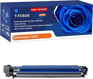 T-FC505 Developer Unit Compatible for Toshiba E Studio 2505AC 3005AC 3505AC 4505AC 5005AC Printers, Print Up to 60000 Pages, Bright Colors (1 Pack Cyan)