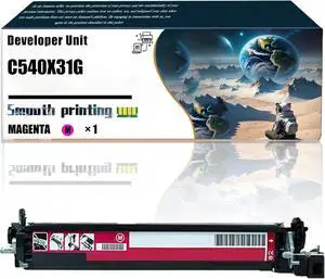 Replacement Parts Developer Unit C540X31G Compatible with Lexmark X544DW X544N X546DTN X548DE X548DTE Printers, Contains Chip and Clear Printing (1 Pack Magenta)