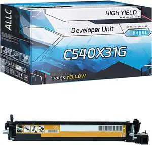 Compatible for Lexmark C540X31G Developer Unit Work for Lexmark X544DW X544N X546DTN X548DE X548DTE Printers, with Chip, High Yield 30000 Pages, Clear Printing (1 Pack Yellow)