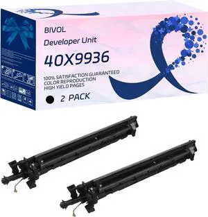 40X9936 Developer Unit Compatible for Lexmark MS911de MX910de MX911dte MX912dxe XM9155 XM9165 Printers, with Chip, High Yield 50000 Pages, Vivid Colors (2-Pack Black)