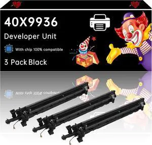 40X9936 Developer Unit Compatible with Lexmark MS911de MX910de MX911dte MX912dxe XM9155 XM9165 Printers, Enhanced Durability, Ideal for High-Volume Printing (3 Pack Black)
