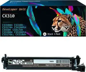 CX310 Developer Unit, Compatible for Lexmark CS310dn CS310n CS317dn CS410dtn CS410n CS417dn CS510de CS510dte CS517de; CX310dn Printer | 70C0D10 70C0D20 70C0D30 70C0D40 | High-Yield (Black)