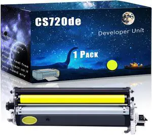 CS720de Developer Unit Compatible for Lexmark C4150 CS720de CS720dte CS725de CS725dte Printers,with Chip Large Printing Demands (Yellow)
